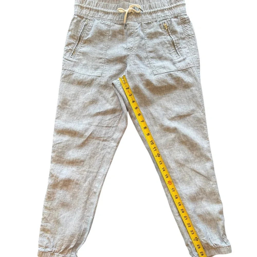 Athleta Cabo Tide Linen Jogger Pants Women’s Size 8 Blue - Picture 8 of 10